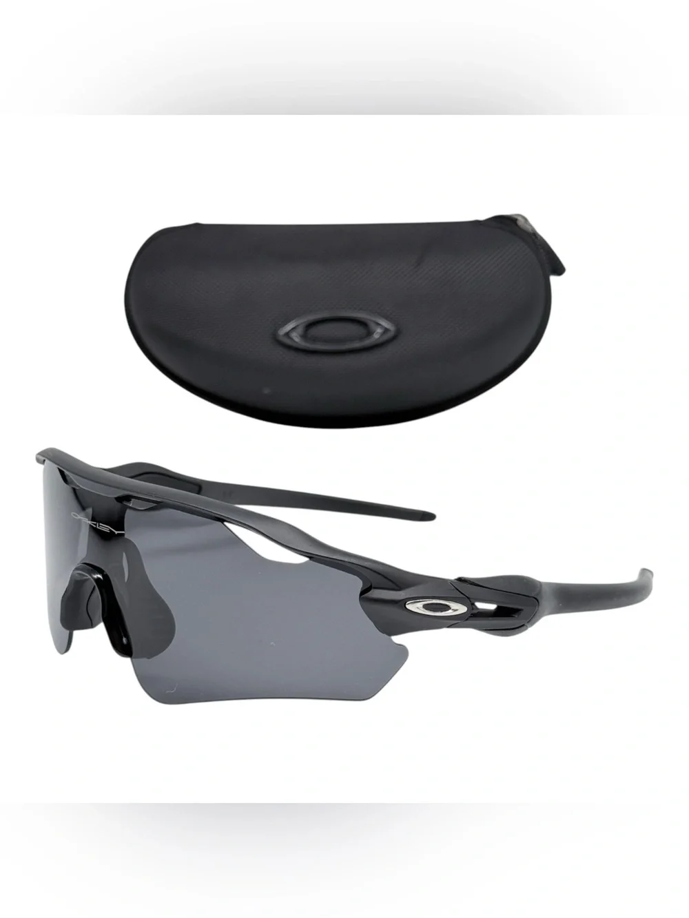 Oakley Matte Black Sports Sunglasses with Dark Gray Lenses